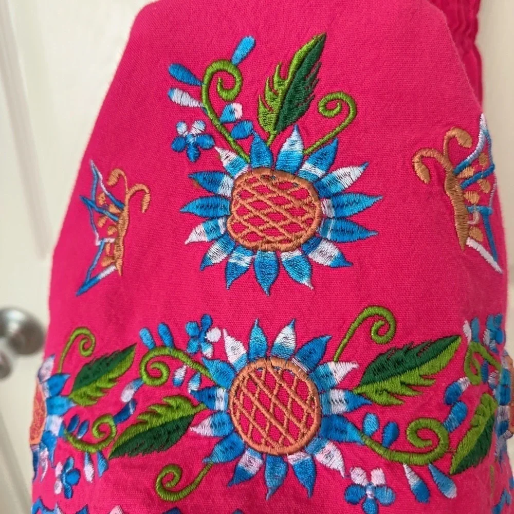 Vibrant Pink Floral Kids Dress